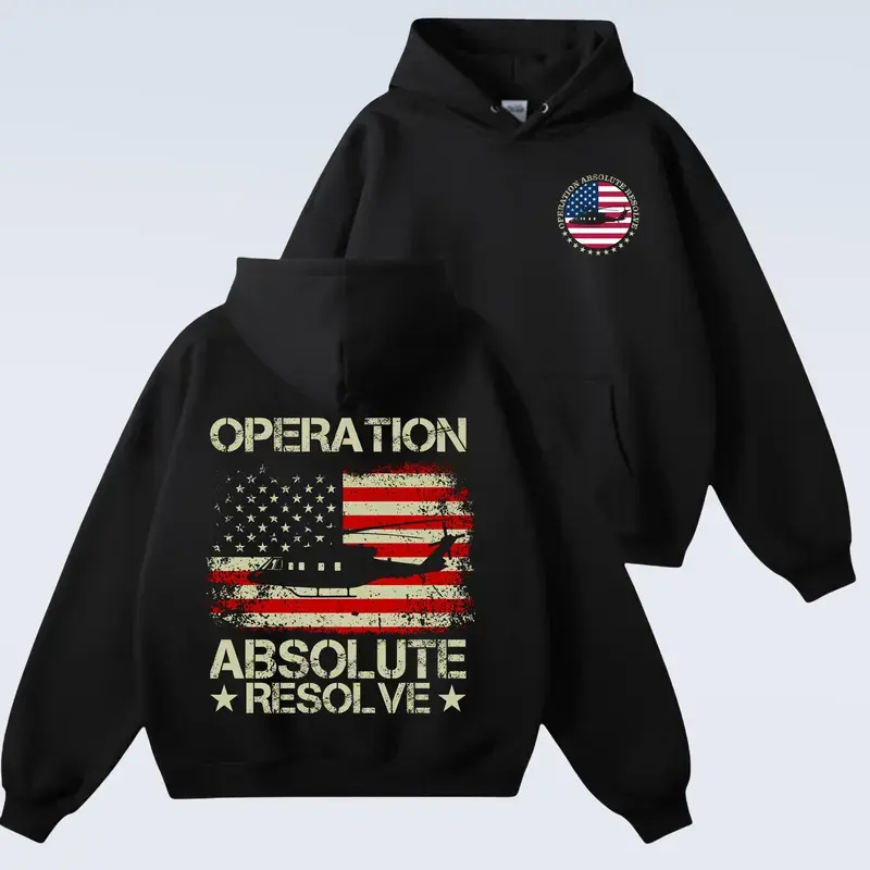 Operation Absolute Resolve American Bravery USA Hoodie, USA Air Force Sweatshirt, Patriotic Veteran Gift, American Flag Military Shirts