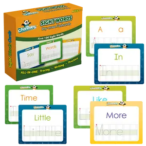Visual Dry-Erase Sight Words Flash Cards Set. 52 Cards