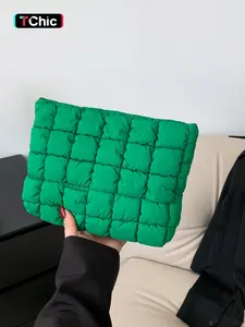 Women's Quilted Handbag, Large Capacity Travel Storage Bag, Zipper Closure, Portable Ladies' Travel Organizer, Travel Lightweight Bag