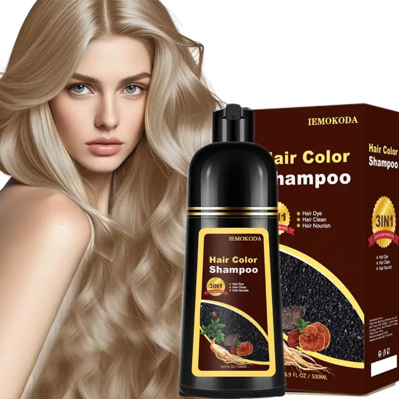 3-in-1 Blonde Brown Semi Permanent Hair Dye Shampoo for Women, Haircare Product with Natural Colorant Dye for Gray Hair Coverage, Blonde Shampoo Semi-Permanent Color with Color Protection, 500ml,sohochic