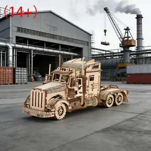 3D Vintage Wooden Truck Model Decoration, Handmade Wood Vehicle Ornament, Thanksgiving Desktop Decor, DIY Puzzle for Ages 14+, Wooden Jigsaw Puzzle