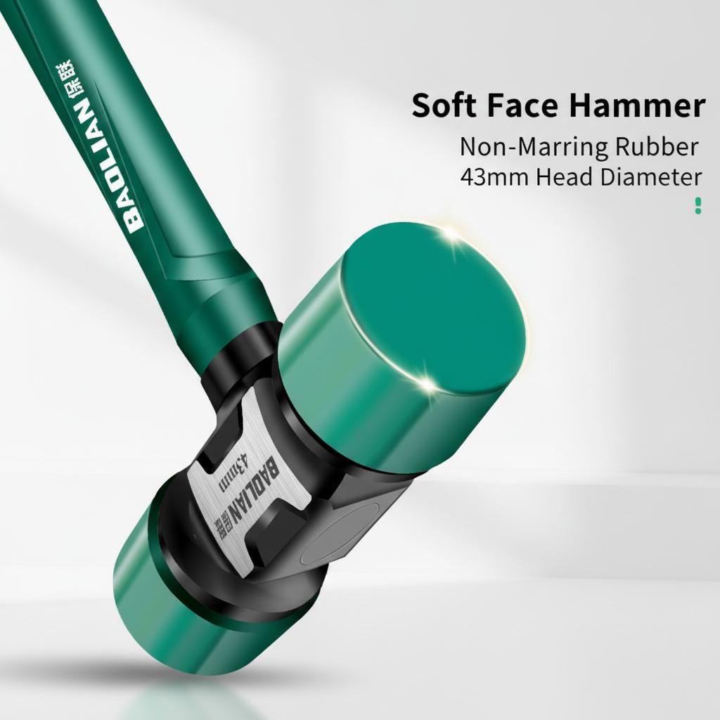 Heavy Duty Rubber Mallet Hammer, TPU Head Installation Hammer, Shock Absorbing Non-Slip Handle, Floor Tile & Woodworking Tool
