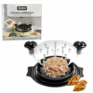 Chicken Shredder Large Chicken Breast Shredder Tool Twist with Brush&Fork, Visible Meat Shredder Machine, Strong Anti-Slip Strip, Ergonomic Handle, BPA Free, Suitable for Pork Beef Chicken