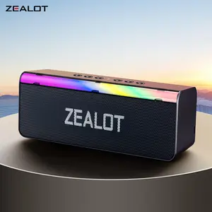 ZEALOT Portable Wireless Speaker,Desktop Bluetooth Speaker, Computer Bluetooth Speaker with RGB Lighting, Stereo Sound, Loud & Heavy Bass​,Supports TF Card, USB, AUX | Perfect for Phones, Computers, Home , Outdoor,Camping, Hiking, Cycling, Travel,Gift.