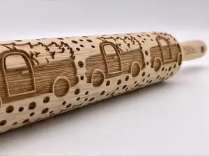 Embossed Christmas Trucks Rolling Pin