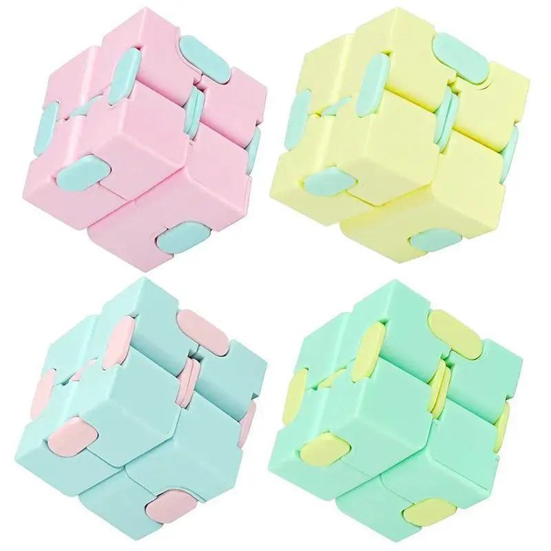 Unisex Plastic Magic Puzzle Cube Set - 4/12pcs Colorful Interlocking Cube Language Toys, Anti-Stress Sensory Hand Toys for ADHD, Anxiety Relief (Suitable for Kids & Adults), Brain Teaser Puzzle Game, Educational Logic Toy