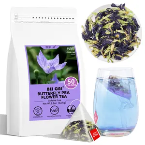 Butterfly Pea Flower Tea - 1.25g x 50 Count Pure Natural Butterfly Pea Flower Tea Bags,Made With Natural Materials-Corn Fiber Tea Bag,Caffeine-Free, NON-GMO Beverage