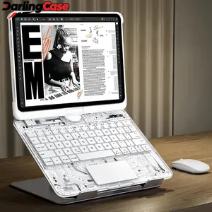 DarlingCase Latest 360 Swivel Keyboard with Y2K style tranparent case for iPad Tablet Accessories ipad case for iPad 11th-11in-A16(2025)-iPad Seamless Covers Shell Safety Casing