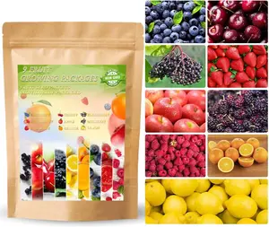 1200+ Mixed Fruit & Berry Seeds, 9 Variety Heirloom Seed Collection for Home Gardening, Including Strawberry, Raspberry, Blueberry, Cherry and More