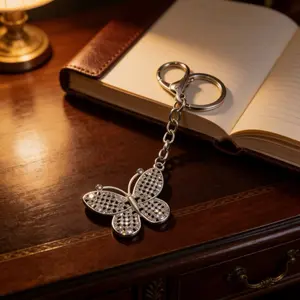 Rhinestone Butterfly Keychain/Bag Clip