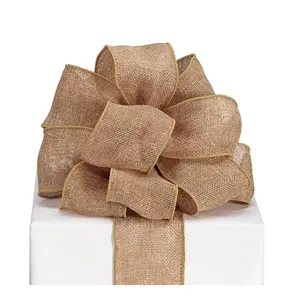 Wired Brown Burlap Ribbon - 2.5" Wide x 10 Yards #40 Bow Ribbon