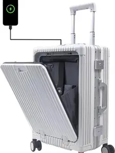 Carry-On Luggage - Cup Holder, Laptop Holder and USB Port