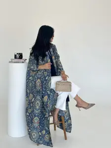 Miyake Pleated Belted Abaya Open Front Coat for Women, Modest Muslim Outfits Arabic Style Ethnic Patterns Fashion for All Seasons, Must-Have for Festive Events and Commuting