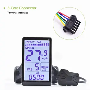 Waterproof Electric Bicycle Controller Display, Uart 2 Protocol Compatible M5 Sm5pin, Wired Connection for Ebike Accessories Bike Parts