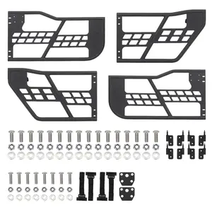 Front & Rear Tubular Half Doors for Wrangler JK 2007-2018 – Set of 4 Off-Road Trail Doors Compatible with 4-Door JK JKU for Offroad Adventure