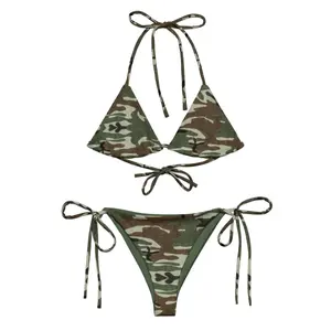 Vintage Camo print String Bikini Set - Perfect for the Beach