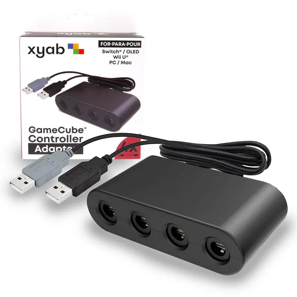 GameCube Controller Adapter, Plastic Gaming Console Accessory with USB Cable for Gaming & Consoles Setup