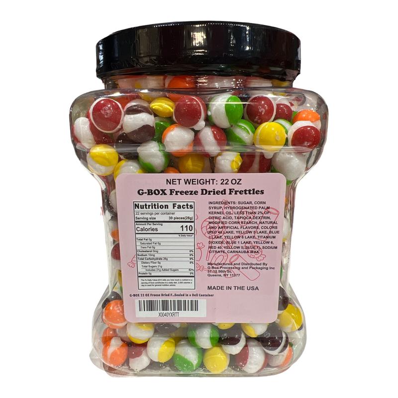 G-Box Freeze Dried Frettles Original Flavor in Jar Container 22oz  Freeze Dried Candy Crunchy Rainbow Candy