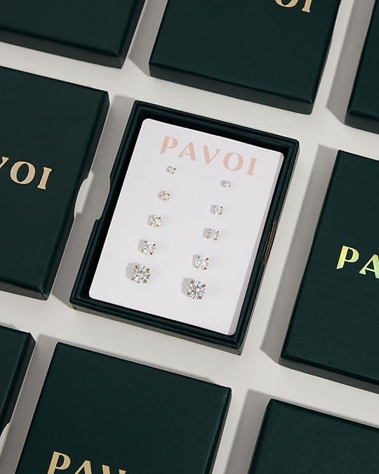 PAVOI 14K Gold Plated Marquise Cubic Zirconia Engagement Ring for Women - Trendy Solitaire Promise Jewelry - Fake Wedding Ring