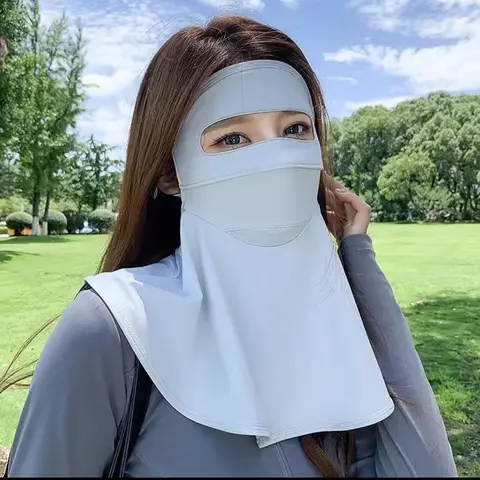 Car Driving Sun Protection Mask for Women, UV Protection, Summer Neck and Full Face Sun Shield, Face Bikini, Ice Silk Sun Protection Mask