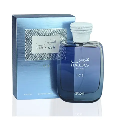 Rasasi Hawas Ice for Men Eau de Parfum Spray 3.4 Oz - Apple, Bergamot Aromatic Scent