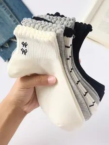 Women's Ankle Socks Set, Bow Polka Dot Boat Socks, Four Seasons Comfortable Footwear, Simple and Stylish Design, Soft Comfy Socks