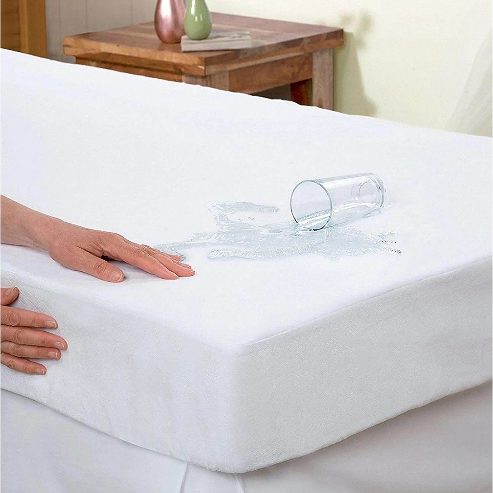Elegant Comfort Terry-Cotton Mattress Protector - 100% Waterproof, Fits up to 16 Inch Deep, Soft Durable Elastic Secure Fit