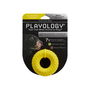 Playology All Natural Chicken Scented Dual Layer Ring Small