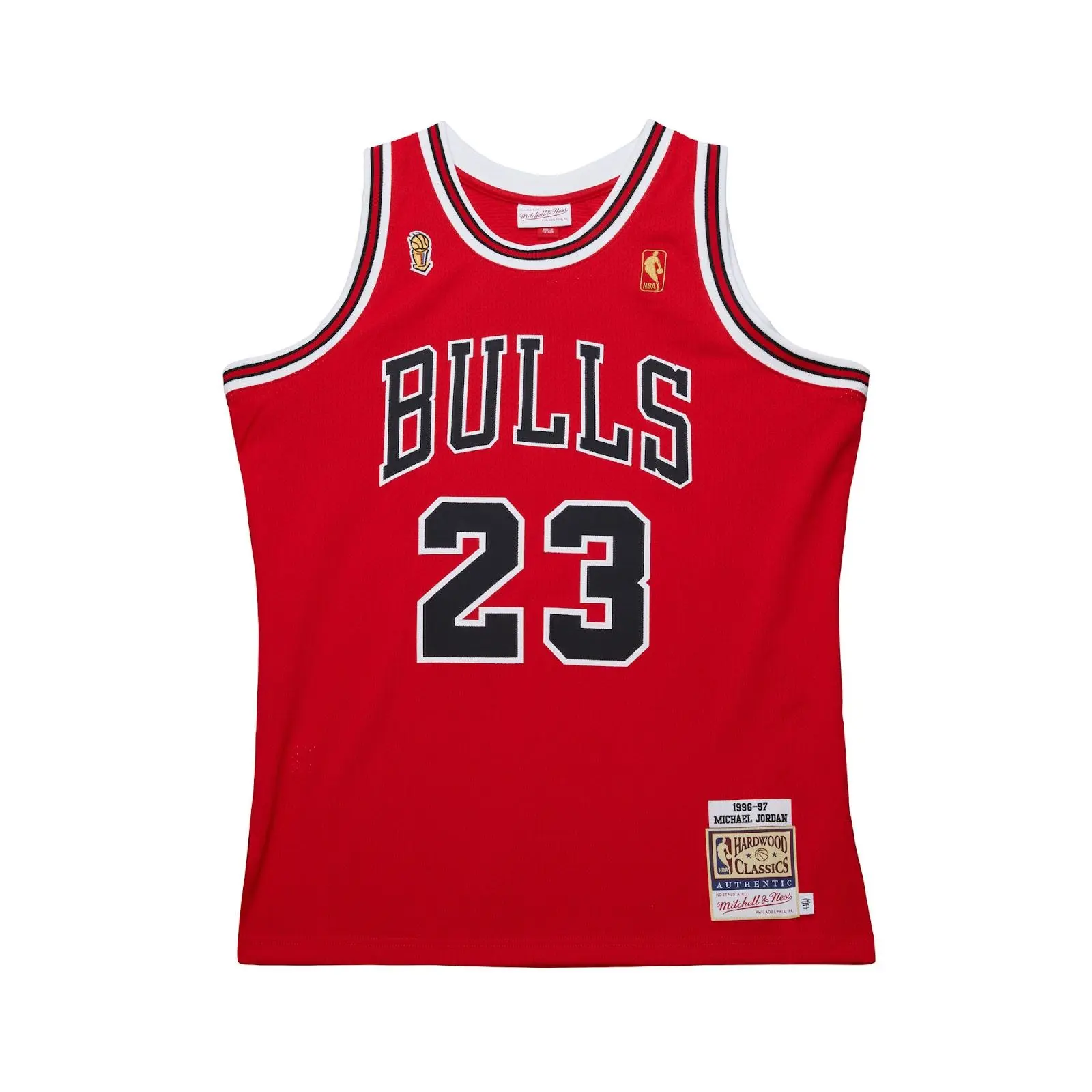 Michael Jordan Chicago Bulls 1996-97 Red Authentic Jersey NBA Throwback Basketball Hardwood Classics Fan Gear Mitchell & Ness