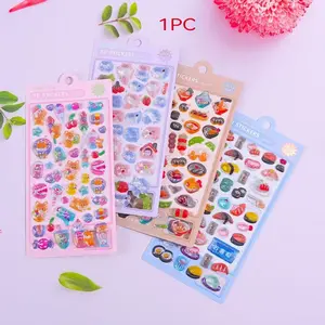 High Quality 3D Cute Stickers, Interesting Shiny Embossed Decorations, Stereoscopic Interesting Japanese Anime Stickers, Crystal Stickers, Solid Material, Exquisite Stereoscopic Shape, Self-Adhesive Waterproof Non-Stick Decorative Stickers