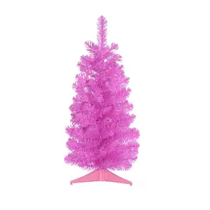 Perfect Holiday Pink Tabletop Christmas Tree Holiday Décor with Stand