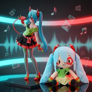 22cm Hatsune Miku Project DIVA Cheerleader DE:MONSTAR Licensed Figurine Official Collectible PVC Figure Table Ornament Fan Collection Holiday & Birthday Gifts