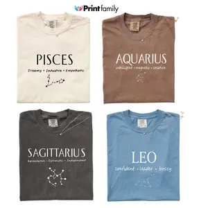 [Full 12 Zodiac] Minimalist Zodiac T-Shirt, Pisces Aquarius Sagittarius Leo Graphic Tee, Astrology Constellation Shirt, Vintage Aesthetic, Birthday Gift, Unisex Tee