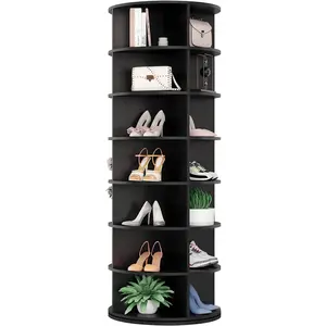 Rotating Shoe Rack, 7-Tier Spinning Shoe Rack, Free Standing Rotating Shoe Rack Tower 360°, Easy to Assemble, Space-Saving Revolving Shoe Organizer for Entryway