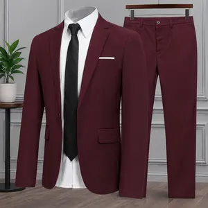 Men Two Piece Suit Set Groom Formal Wear Hairdresser Suit Gentleman Jacket Tuxedo Party Prom Blazer Pants Slim Fit