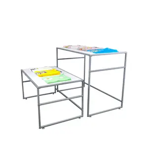 FixtureDisplays Nesting Display Tables,  Set of 2 (41.46" W x 24.02" D x 32.76" H, 38.7" W x 23.23" D x 20.16" H) White 119995-NF