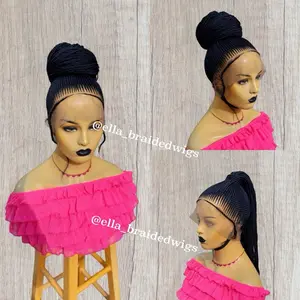 Updo Full Lace Conrow Wig 30 Inches Color #1