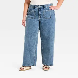 Women's Highest-Rise Sailor Straight Jeans - Universal Thread Medium Wash 24