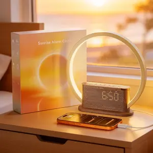 Sunrise  Clock White Noise Sound Machine for Bedroom,  Wake-Up Light with 20 Sleep Sounds, Digital Dimmable Clock,  Design Nightlight for  Adults  - Deep  Grain