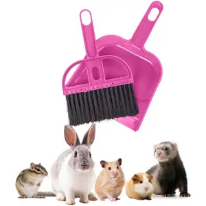 Compact Mini Broom and Dustpan Set Durable Cleaning Kit for Home Car Camping Small Spaces Pet Cleanup Travel Pink Small Broom
