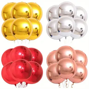 12pcs 22inch 4D Aluminum Foil Balloon Rose Red Gold Silver Color Birthday Party Wedding Decoration Balloons