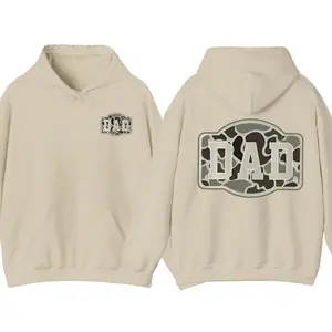 Camo Dad Hoodie, Army-Inspired Hunting Pullover, Outdoor Streetwear for Men, Cool Camo Hoodie Gift for Dads & Veterans