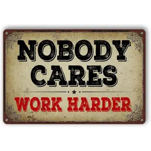 Gym Posters For Home Gym Nobody Cares Work Harder Gym Tin Sign Wall Art Metal Gym Decor Boxing Poster Funny Garage Gym Decor Motivational Posters For Gym 8x12 Inch