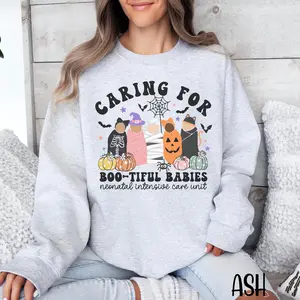 NICU Nurse Sweatshirt for Halloween Neonatal ICU Halloween Crewneck, NICU Halloween Sweater, Spooky Neonatal Intensive Care Unit Sweatshirt Best Sweatshirt And Top Elegance Hoodie