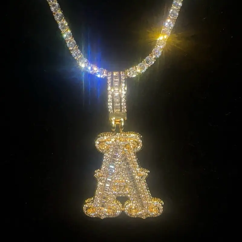 Smalls- 4.8 cm mini, single letter, baguette style pendant