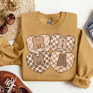 Mama Checkered Hearts DTF Transfer