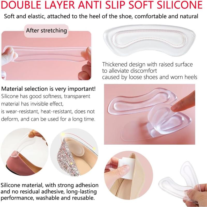 Zioiaoro 16Pcs Heel Cushion Soft Inserts, Gel Pads for Loose Shoes, Prevent Rubbing Blisters, Forefoot Pads, Arch Support, Heel Grips Liners Protectors, Ball of Foot Cushions, for Pain Relief Bunion