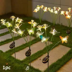 Solar LED Fiber Optic Butterfly Garden Lights, Outdoor Decoration Light, Outdoor Landscape Lights, Led Courtyard Light - Dual Mode, Adjustable Brightness with Smart Sensor, Outdoor Decor for Patios, Energy-Efficient Lighting, Holiday Gift