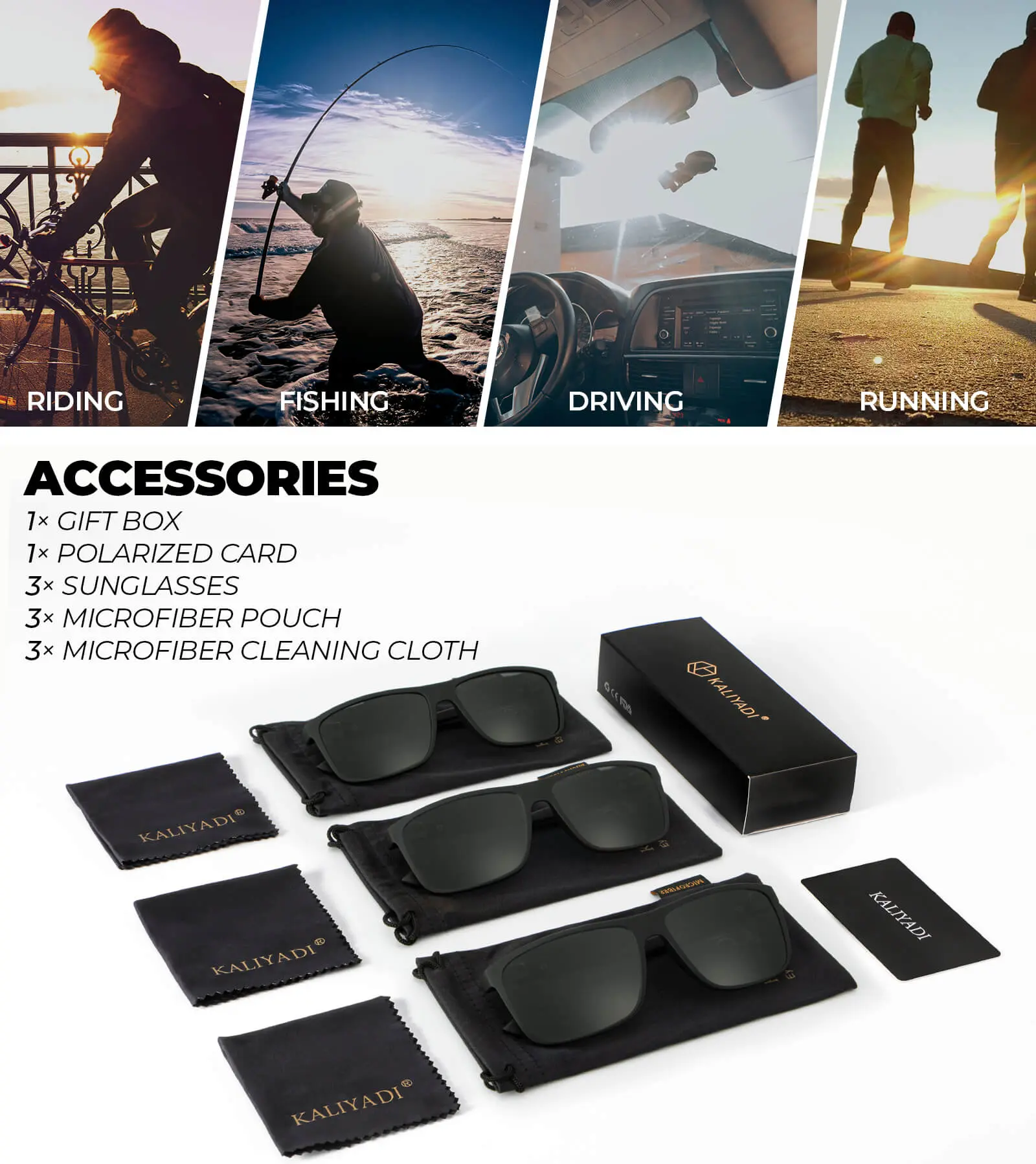 2/3 Pairs KALIYADI Unisex Rectangular Polarized Sunglasses with UV Protection (S11) 2/3 Pairs KALIYADI Unisex Rectangular Polarized Sunglasses with UV Protection (S11)