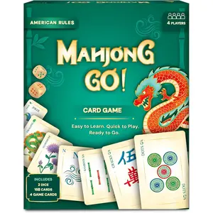 Mahjong Go! Card Game – Classic Mahjong Reimagined as a Card Game, American-Style Rules Inspired Strategy Game, Fast-Paced & Travel-Friendly, 4 Players, Gift for Adults & Teens